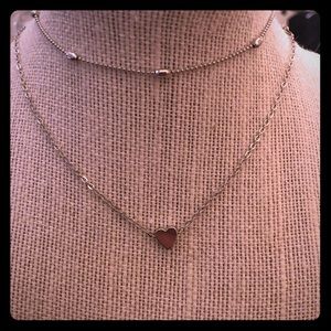 3/$15 Silver heart necklace set